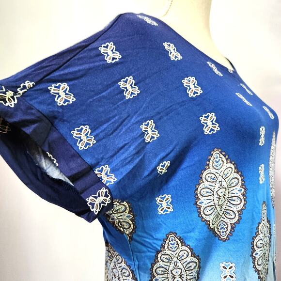 Chico's Exotic Ornaments Adelina Top Size 3 (XL) Ombre Colors Stretch Pullover - Picture 3 of 13